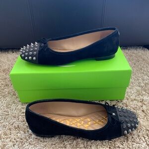 Sam Edelman Black Studded Suede Ballet Flats - Women's